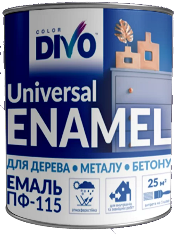 Емаль алкідна DIVO COLOR ПФ-115, глянець темно-зелений, 2,8кг